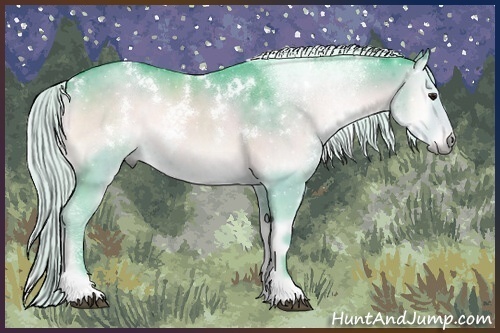 Horse Color:Watercolor White Spotted Silver Blue Onyx Chinchilla 