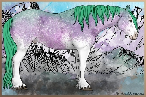 Horse Color:Watercolor White Spotted Bay Ice