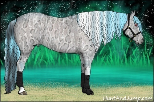 Horse Color:Bay Chinchilla Ice Onyx Tobiano and Painted Watercolor Bay Chinchilla Ice Onyx Tobiano