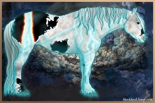 Horse Color:Thunderstruck White Spotted Brown Mushroom Frame Snowcap Rabicano 