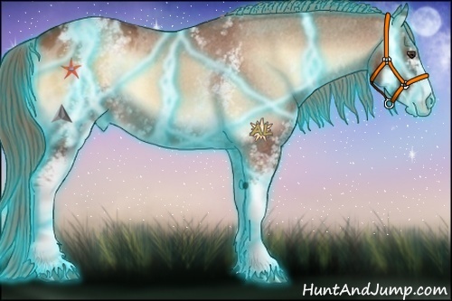 Horse Color:Thunderstruck White Spotted Red Onyx Varnish