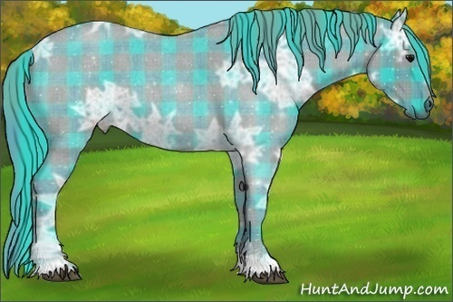 Horse Color:Watercolor Plaid  Blue Ice Roan 