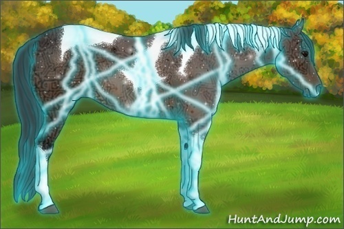 Horse Color:Thunderstruck Brown Ice Sabino Tobiano 