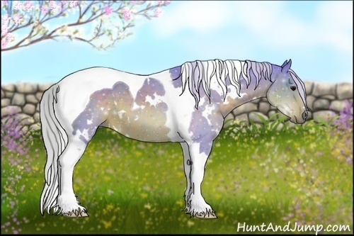 Horse Color:Watercolor White Spotted Silver Brown Tobiano 