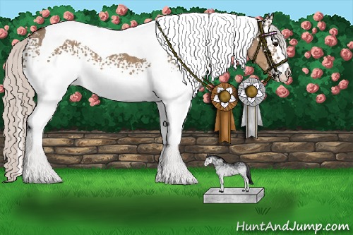 Horse Color:White Spotted Silver Grullo Tobiano 