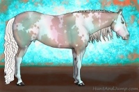 Horse Color:White Spotted Chocolate Palomino Pearl Splash