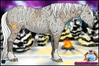 Horse Color:Sable Champagne Ice Dun  and Silver Buckskin Chinchilla Ice Pearl Tobiano 