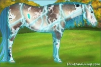 Horse Color:Painted Thunderstruck White Spotted Liver Red Onyx Splash 