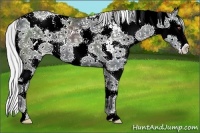 Horse Color:Silver Black Chinchilla Ice Sabino Splash 