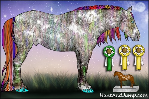 Horse Color:Painted White Spotted Buckskin Ice Roan Pearl  and Painted White Spotted Buckskin Ice Roan Pearl 