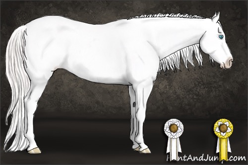 Horse Color:Silver Smoky Black Pearl Tobiano Varnish 
