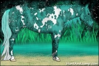 Horse Color:Watercolor White Spotted Black Ice