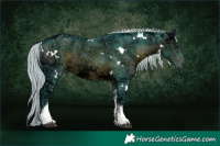 Horse Color:Watercolor White Spotted Silver Brown Ice Tobiano