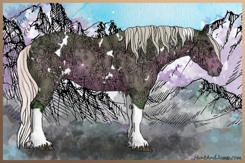 Horse Color:Watercolor White Spotted Silver Black Ice Tobiano