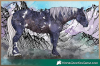 Horse Color:Watercolor White Spotted Silver Black Ice Tobiano