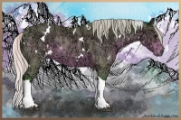 Horse Color:Watercolor White Spotted Silver Black Ice Tobiano 