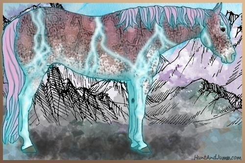 Horse Color:Thunderstruck Watercolor White Spotted Brown Ice 