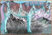 Horse Color:Thunderstruck Watercolor White Spotted Brown Ice 