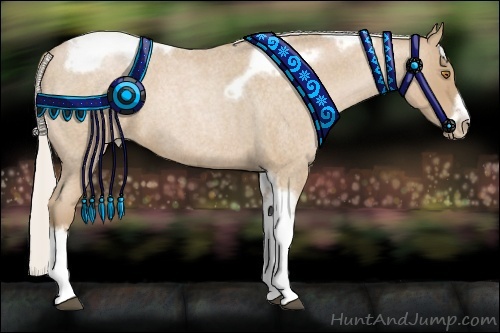 Horse Color:Silver Blue Roan Pearl Tobiano Frame 