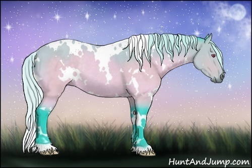 Horse Color:Watercolor White Spotted Silver Brown Chinchilla Rabicano 