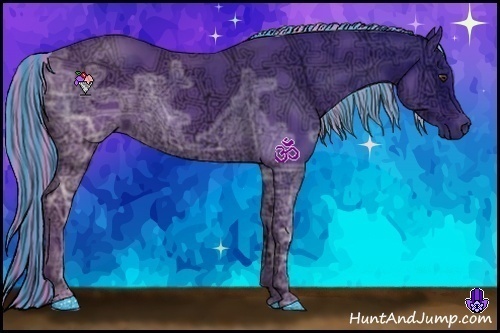 Horse Color:Painted Watercolor Liver Chestnut Ice Rabicano