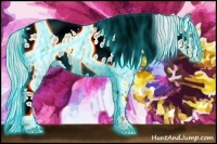 Horse Color:Thunderstruck Silver Sable Champagne Sabino Tobiano Near Leopard Rabicano