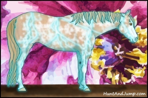 Horse Color:Thunderstruck Gold Champagne Ice Sabino Rabicano