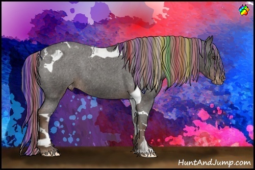 Horse Color:Painted Liver Red Roan Tobiano Varnish