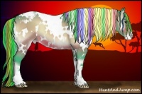 Horse Color:Painted Watercolor White Spotted Bay Onyx Varnish 