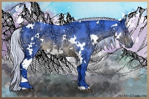 Horse Color:Watercolor White Spotted Silver Brown Chinchilla Ice