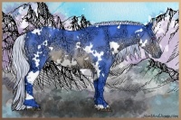 Horse Color:Watercolor White Spotted Silver Brown Chinchilla Ice 