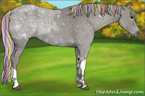 Horse Color:Painted Silver Black Ice Rabicano