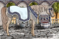 Horse Color:Chocolate Palomino Ice Roan 