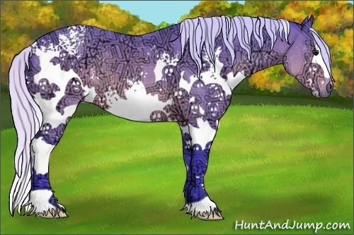 Horse Color:Watercolor White Spotted Silver Brown Ice