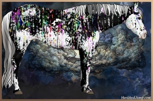 Horse Color:White Spotted Blue Ice Roan Varnish and Black Ice Varnish