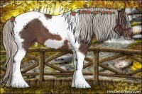 Horse Color:Silver Brown Roan Tobiano Frame 
