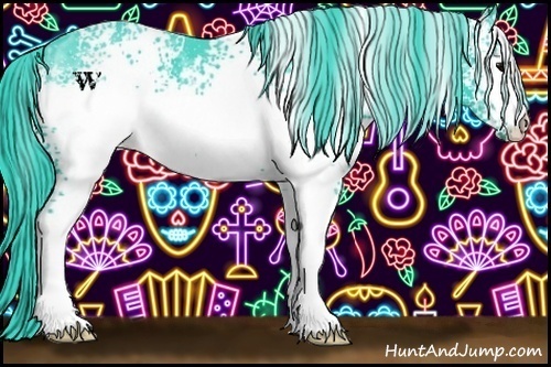 Horse Color:Watercolor White Spotted Black Ice