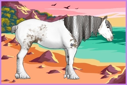 Horse Color:Liver Red Dun Ice Splash Tobiano 