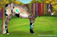 Horse Color:Painted White Spotted Bay Onyx Varnish 