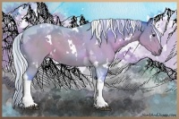 Horse Color:Watercolor White Spotted Silver Brown Tobiano 