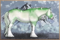 Horse Color:Watercolor White Spotted Silver Grullo Chinchilla Onyx Tobiano