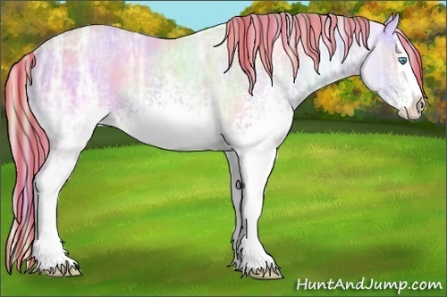 Horse Color:Painted Nacre White Spotted Cremello Ice Onyx Splash