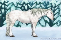 Horse Color:Watercolor White Spotted Silver Grullo Chinchilla Ice Pearl Tobiano