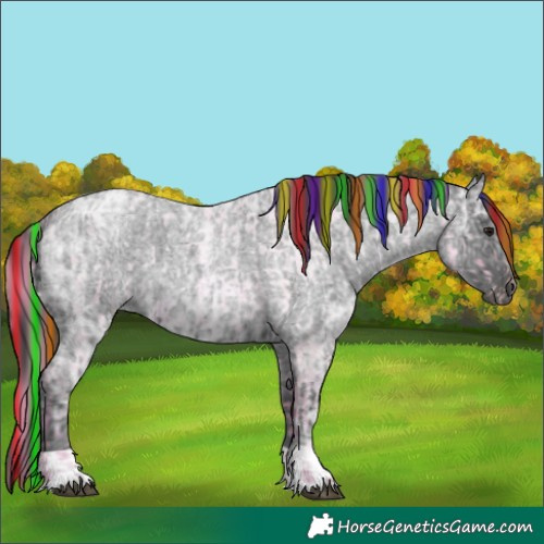 Horse Color:Painted Watercolor Blue Ice Roan Pearl and Blue Ice Roan