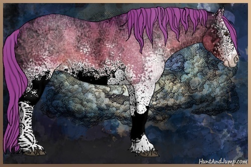 Horse Color:Watercolor White Spotted Liver Chestnut Ice Varnish 