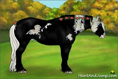 Horse Color:Watercolor White Spotted Silver Brown Splash Tobiano 