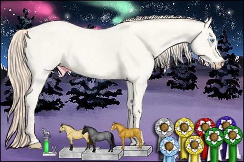 Horse Color:Perlino Roan 