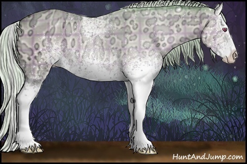 Horse Color:Watercolor Plaid White Spotted Silver Classic Champagne Chinchilla Ice Dun Rabicano
