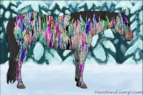 Horse Color:Brown Ice Roan Rabicano 