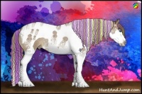 Horse Color:Painted Liver Red Dun Roan Splash Tobiano